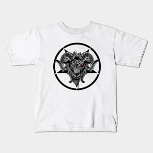 Satanic pentagram, baphomet,goat devil Kids T-Shirt